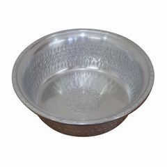 フットバス ボウル アルミ スパボウル フットマッサージボウル 38cm JAWA  足湯 アジアン雑貨 バリ雑貨 ハワイアン エステ用品 スパ用品 エステ用品 ネイルサロン用品 足つぼマッサージ おうちサロン たらい タライ 【アウトレット】 380367