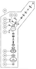 HiKOKI ハイコーキ 36V コードレス 刈払機 CG36DC 用 ギヤケース組(4BB)(34~43含む)6699439 部品 パーツ 修理 刈払 草刈機のサムネイル