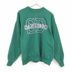 XL/古着 ヘインズ Hanes 長袖 スウェット メンズ 90s サンディエゴ 大きいサイズ クルーネック 緑 グリーン 24jan18 中古 スエット トレー
