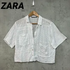 ZARA ザラ レースパターン 半袖シャツ ブラウス サイズM　★ ■◇