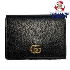 GUCCI グッチ GGマーモントコンパクトウォレット レザー ブラック 456126 【240005007185】
