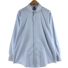 古着 ブルックスブラザーズ Brooks Brothers Est.1818 マルチストライプ ワイドカラー長袖 コットンストライプシャツ/eaa498476