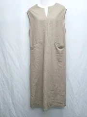 ◇ natural couture ナチュラルクチュール ノースリーブ 膝下丈 ワンピース サイズF ベージュ レディース P  【1408200000384】のサムネイル