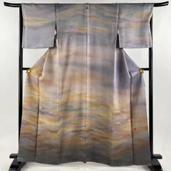 久保田一竹 一竹工房 辻ヶ花 落款入 訪問着 金通し ぼかし染 正絹 躾糸付き 初代 久保田一竹 落款入 辻ヶ花 金通し 絞り 手描き 正絹 躾糸