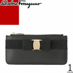 フェラガモ Salvatore Ferragamo コインケース 小銭入れ フラグメントケース カードケース レディース ヴァラ リボン ミニ財布 レザー 黒 ブラック VARA BOW CARD HOLDER 22E010 734494