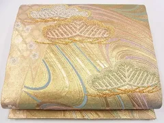 平和屋着物■佐賀錦　六通柄袋帯　浜松文　金糸　逸品　eg0979