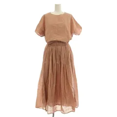 アーバンリサーチ ドアーズ URBAN RESEARCH DOORS コットンボイルギャザーワンピース ロング 半袖 M ピンク DR25-26M108 /☆G ■JS