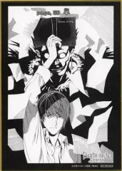 【中古】紙製品 リューク＆夜神月(バストアップ) ミニ色紙 モノクロ 「デスノート展 DEATH NOTE EXHIBITION」 前半入場特典