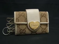 GUCCI グッチ 203551 GG柄 GGキャンバス×レザー ハート 6連 キーケース 鍵入れ レディース ブラウン系 DI5531