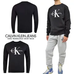 CALVIN KLEIN JEANS モノグラムロゴスウェット 裏起毛 希少 男女兼用 プレゼント ギフト 【父の日】 プリント トレーナー ユニセックス 長袖 裏起毛 スウェット