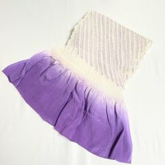 帯揚げ　白紫　正絹　中抜き絞り