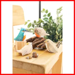 【人気商品】MIOSU 鳥 とり 置物 北欧 雑貨 インテリア 置き物 オブジェ 飾り 木製 手作り 小物 雑貨 幸運 動物 4羽セット かわいい プレゼント 贈り物