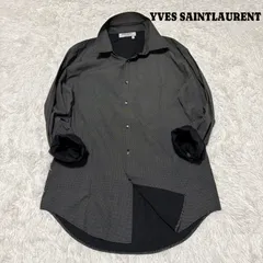 【サンローラン】長袖シャツ ドレスシャツ 黒 38 コットン イタリア製 サンローラン】長袖シャツ ドレスシャツ 黒 38 コットン イタリア製