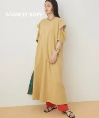 ADAM ET ROPE' アダムエロぺ 22SS アームスリットワンピース 程よい厚み 1枚でも透けが気にらない天竺素材 ヘルシーな肌魅せ 定価12,100円