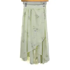 アースミュージックアンドエコロジー ロングスカート ボトムス アシンメトリー 花柄 レディース Fサイズ 白 earth music&ecology 【中古】