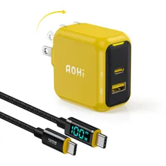 【数量限定】充電器 usb-c AOHI 2ポート pd 充電器【 PSE技術基準適合/次世代GaN採用/折りたたみ式 ] 充電器 type-c iPhone 充電器 MacBook/Air、iPad Pro/Air、iPhone 65w 14 Pro Max