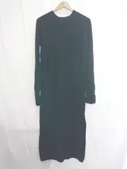 ◇ ⊇ JEANASIS ジーナシス 長袖 ロング ニットワンピース サイズF ブラック系 レディース E  【1507160010928】