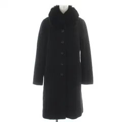 ハロッズ Harrods ステンカラーコート フォックスファー ロング シングル アンゴラ 2 M 黒 ブラック /NW24のサムネイル