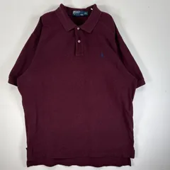 古着 90's/90年代 ポロバイラルフローレン Polo by Ralph Lauren 鹿の子 半袖 ポロシャツ ロゴ 刺繍 大きいサイズ 2ボタン XXL  パープル系 無地 メンズ
