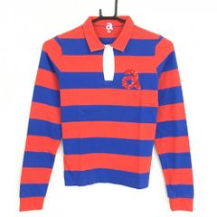 アルチビオ 長袖ポロシャツ レッド×ブルー ボーダー レディース 38(M