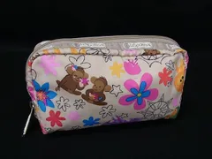 LeSportsac レスポートサック ディズニーコラボ イッツアスモールワールド ナイロン ポーチ マルチケース 小物入れ ベージュ系 DK0119