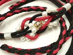 平和屋着物●和装小物　振袖用帯締め　装飾　パール　ラインストーン　金銀糸　長尺　逸品　未使用　AABC2607ay