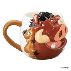 マグカップ 380ml ティモン＆プンバ ライオンキング フェイスマグ 磁器製 ディズニー （ 電子レンジ対応 食洗機対応 カップ マグ コップ 食器 ライオン・キング ティモン プンバァ ）