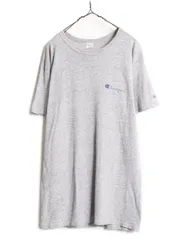 【お得なクーポン配布中!】 80s USA製 チャンピオン 半袖 Tシャツ メンズ L / ヴィンテージ Champion ワンポイント 88 12 スクリプト ロゴ シングルステッチ 霜降り 灰