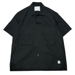 SACAI 半袖シャツ 22-02788M ストライプ ブラック サイズ4 SACAI 半袖シャツ 22-02788M ストライプ ブラック サイズ4