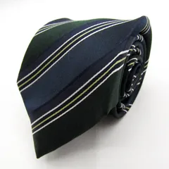 ファットゥーラ ブランド ネクタイ ストライプ柄 ドット シルク PO  メンズ ネイビー FATTURA 【中古】