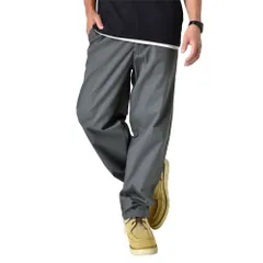 チノパン 《チャコール》 新品 未使用 ワイドパンツ 大きめ TC素材 メンズ バーベキュー キャンプ【D4L】【ゆうパケット】 ファッション