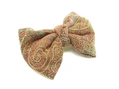 ■美品■ ETRO エトロ キャンバス ペイズリー柄 リボン バレッタ ヘアアクセサリー 髪留め レディース ブラウン系 DH0952