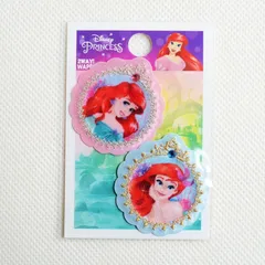 ワッペン アイロン ディズニー アリエル プリンセス エメラルド & ピンク シール ドレス リュック ポーチ D01Y2135 ぬいぐるみ フィギュア