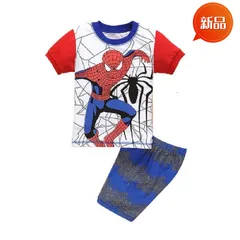 新品 スパイダーマン 半袖パジャマ 上下セット 100〜130cm 男の子 綿 寝巻き 春夏 キャラクター プレゼント