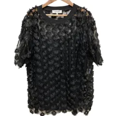 新品同様 CARVEN カルヴェン フラワーモチーフ オーガンジーブラウス カットソー サイズ38 ブラック レディース 古着 中古 USEDのサムネイル