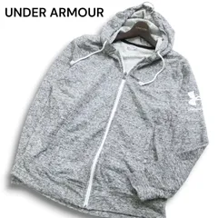 21SS★ UNDER ARMOUR アンダーアーマー 通年 ロゴ★ フルジップ スウェット パーカー Sz.M メンズ 灰 グレー トレーニング