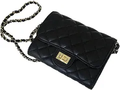 One Drop 母の日 ワンドロップ ショルダー バッグ ポシェット 斜めがけ 2way レディース 大 小 ウォレット お財布ポーチ カワイ( ブラック大)