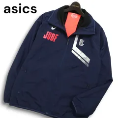 asics アシックス 裏起毛★ LIMO裏 トリコット ウインドブレーカー ジャケット ブルゾン Sz.L メンズ ネイビー トレーニング
