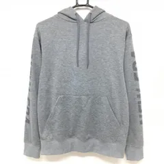 ★SALE価格★【美品】ニューエラ フード付トレーナー パーカー グレー スウェット 袖ロゴ  メンズ MEDIUM ゴルフウェア New Era