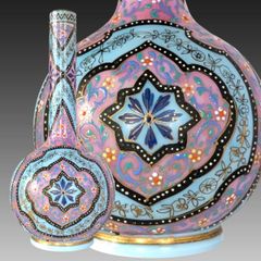 オールドノリタケ アールヌーボー様式 高級金盛上薔薇図紋プレートばら