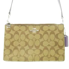 コーチ COACH ショルダーバッグ ミニ PVC レザー シグネチャー ロゴ バイカラー 茶 ブラウン 紫 パープル F58328 /AH3 ■GY18