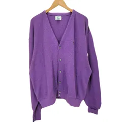 アイゾッドラコステ IZOD LACOSTE 80-90S USA製 最終タグ ワンポイント ワッペン アクリル カーディガン 長リブ メンズ import：XL 