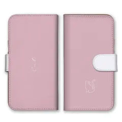 iPhone14ProMax ケース 手帳型 アイフォン14 プロマックス スマホケース シルエット ワンポイント 動物 線画 シンプル 猫 犬 ウサギ ペンギン ハリネズミ カラー01