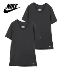 新品 未使用 並行輸入 ナイキ NIKE Tシャツ 【2枚セット】ESSENTIAL COTTON STRETCH メンズ Vネック 516074 ブラックセット