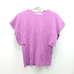 ◇ ROPE PICNIC ロペピクニック デザインスリーブ フレア袖 大人っぽい 半袖 ニット サイズ38 パープル レディース E  【1310130013023】