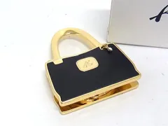 ■極美品■ Kitamura キタムラ バッグモチーフ バッグハンガー バッグフック バッグかけ レディース ネイビー系×ゴールド系 DK1012のサムネイル