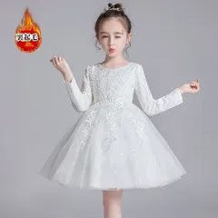 子供ドレス 女の子 フォーマルドレス 秋冬 子どもドレス 長袖 ワンピース 裏起毛 厚手 おしゃれ 子供用 お姫様 可愛い ジュニア服 発表会 結婚式 七五三 卒園式 入学式 パーティクリスマス お宮参り LcpS682