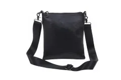 [InZaccaZ] 牛革 本革 メンズ 極上革 ショルダー 肩掛け 斜め掛け レザー ブラック 黒 バッグ メッセンジャー ミニバッグ カジュアル クラシック 縦型 通勤 通学 無地 