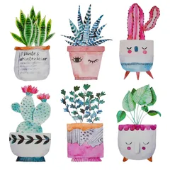 Maydahui ウォールステッカー 植物 葉 サボテン かわいい 鉢植え 壁紙 シール おしゃれ アート 北欧 インテリア 部屋飾り 玄関 ウォールペーパー シール式 ポスター ステッカー 壁飾り ウォールデコ ウォール 装飾 DIY 剥がせる ウォールシー