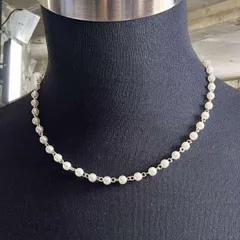 6mm ホワイト パールチェーンネックレス メンズ レディース 50センチ